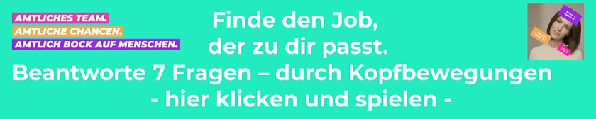 Beantworte 7 Fragen – durch Kopfbewegungen. Finde den Job, der zu dir passt. 