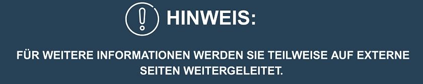 Hinweis zur Weiterleitung auf externe Websites