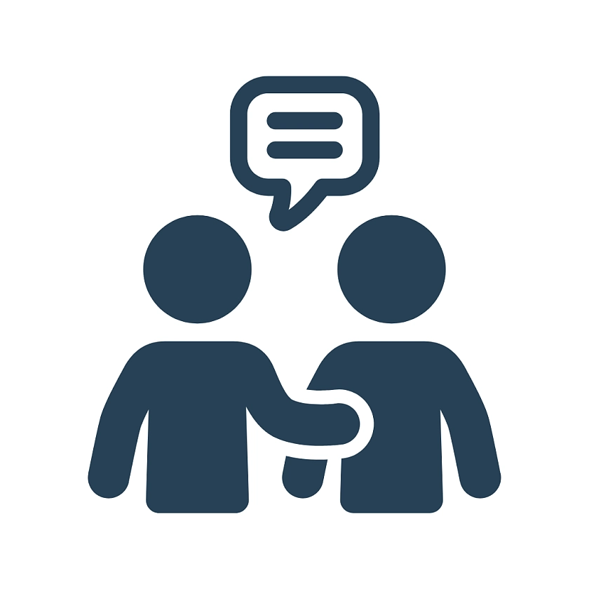 Zwei Menschen im Gespräch