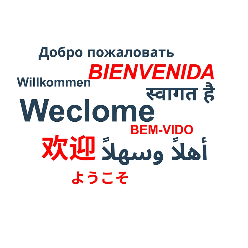 Willkommen in verschiedenen Sprachen