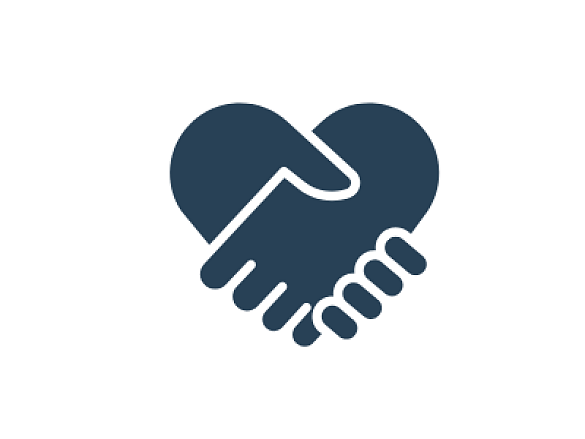 Zwei Hände verschränken sich und ergeben ein Herz.