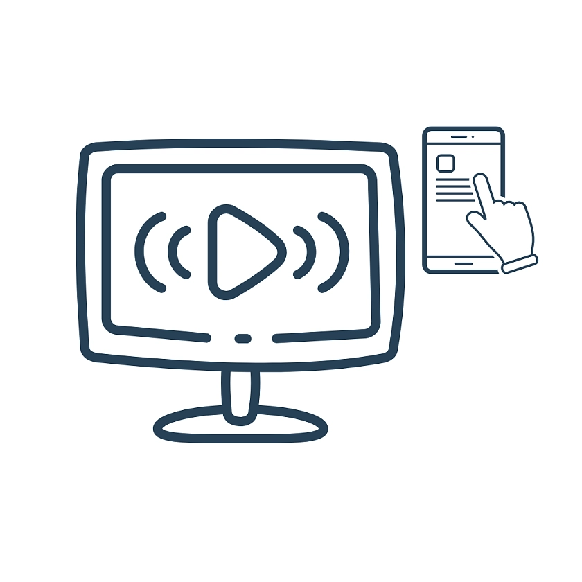 Icons eines Computers und Handys