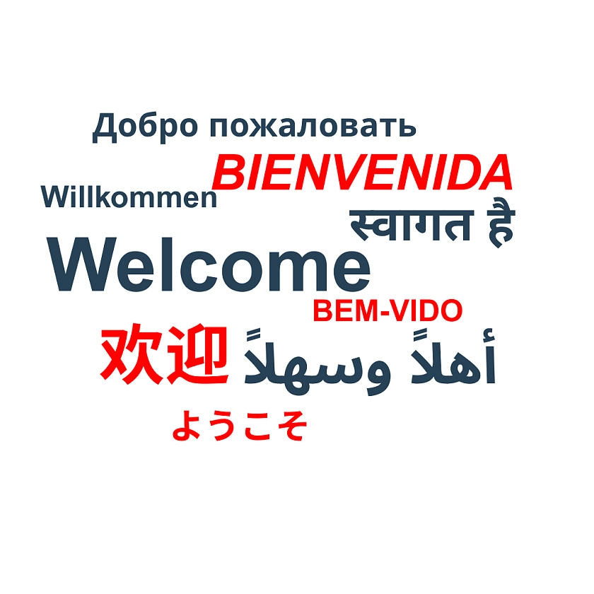 Willkommen in verschiedenen Sprachen