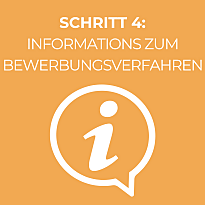 Ein "I" für Information und die Worte: Bewerbungsprozess: Schritt 4