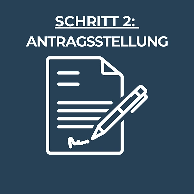 Die Worte: Schritt 2 Antragsstellung
