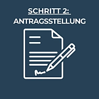 Die Worte: Schritt 2 Antragsstellung