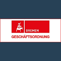 Logo der Bremer Stadtmusikanten mit dem Wort: Geschäftsordnung