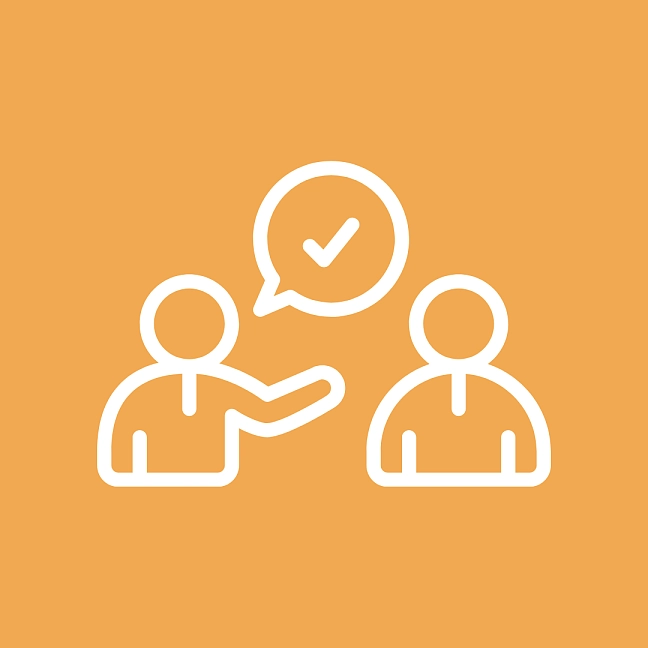 Zwei Menschen unterhalten sich