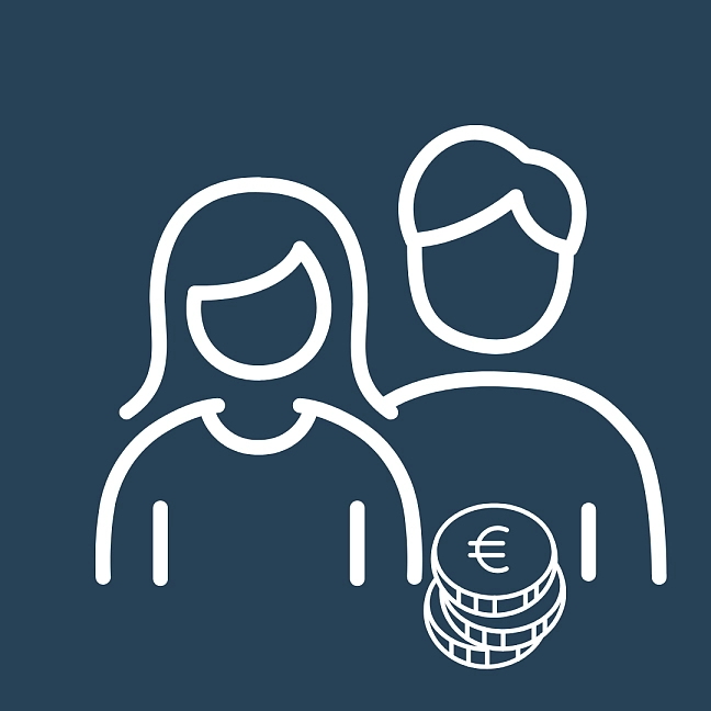 Zwei Erwachsene mit Geld