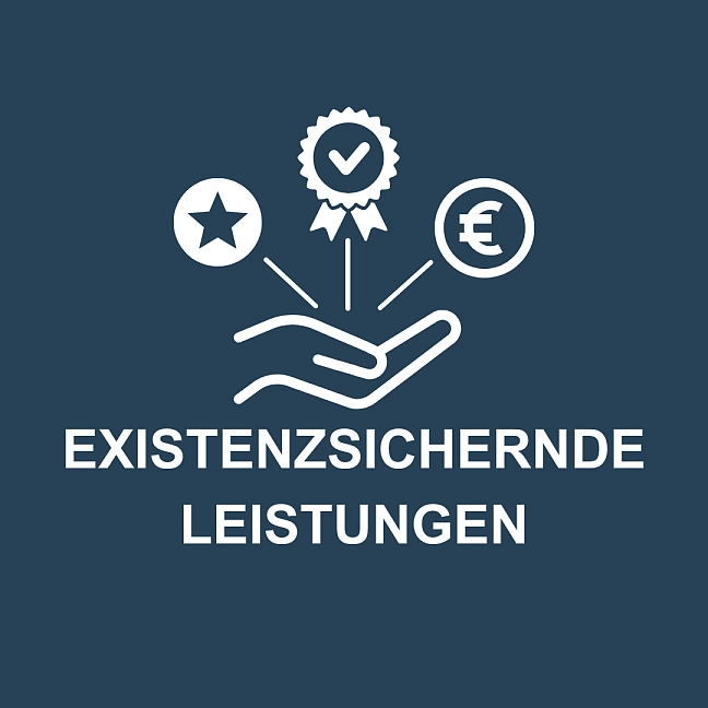 Ein Mensch unterstützt bei existenzsichernden Leistungen