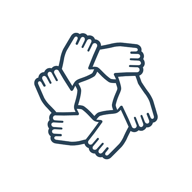 Teilhabe - ineinander verschlungene Hände