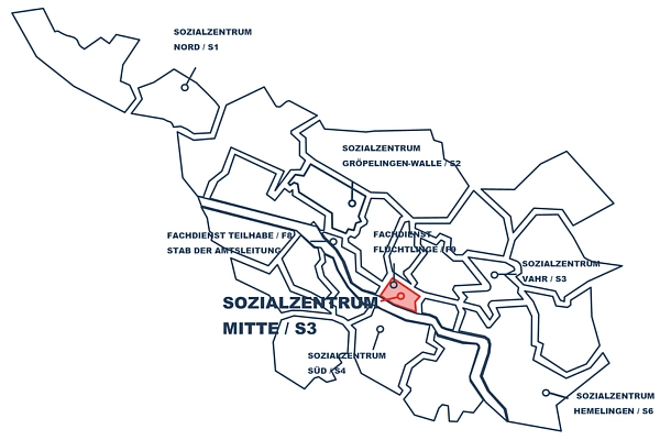 Outlines der Stadt Bremen - Sozialzentrum Bremen Mitte