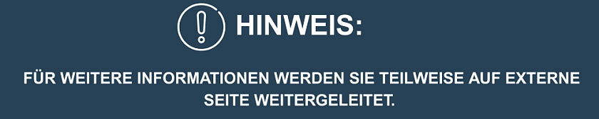 Hinweis zur Weiterleitung auf externe Websites