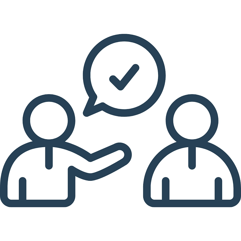 Zwei Menschen, die sich unterhalten